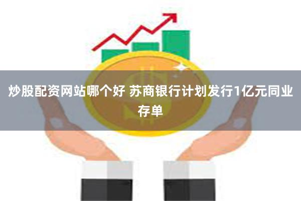 炒股配资网站哪个好 苏商银行计划发行1亿元同业存单