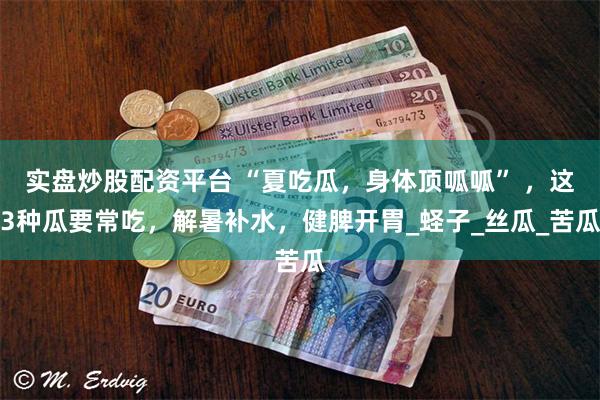 实盘炒股配资平台 “夏吃瓜，身体顶呱呱” ，这3种瓜要常吃，解暑补水，健脾开胃_蛏子_丝瓜_苦瓜